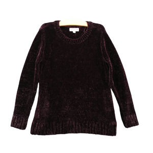 Orvis Women's Knit Sweater Purple Medium Long Sleeve Crew Neck Regular Fit